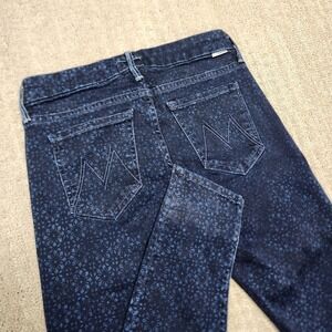 Mother Jeans Womens 25 The Looker Geometric Floral Skinny Stretch Boho Bohemian